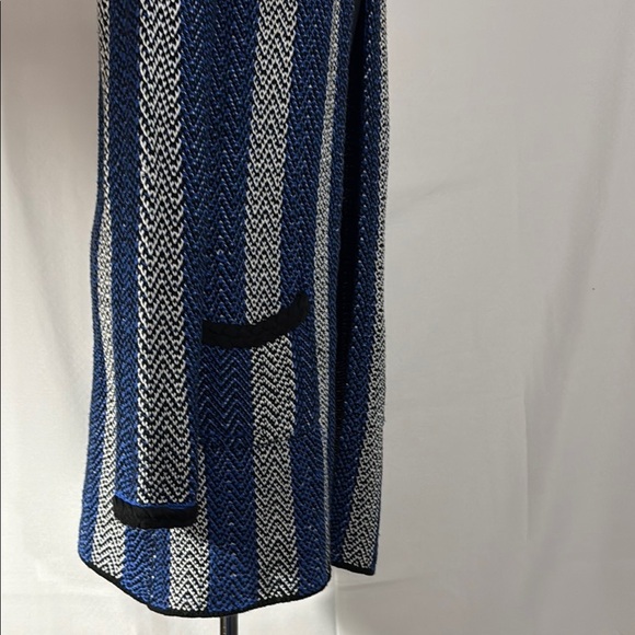 Verve Ami Black, White and Blue Striped Sweater Coat. Size S. - Picture 4 of 12